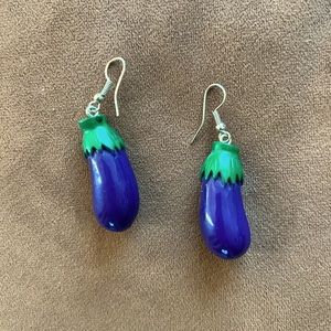 Eggplant earrings
